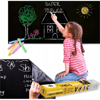 Obraz Suchá samolepicí křídová tabule velká pro děti 45x200 křídax5