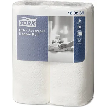 Utěrka Papírové utěrky Tork, balení 2 ks, bílé