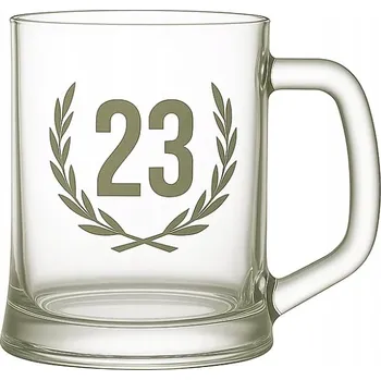 Sklenice Pivní sklenice na pivo, korbel, půllitr výroční 23 let pískovaný