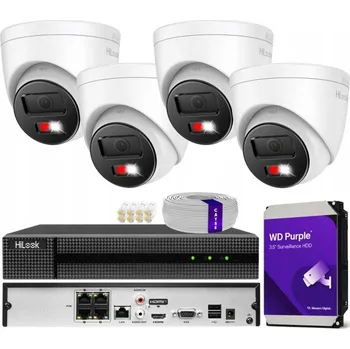 Bezpečnostní kamera Sada pro monitoring HiLook MONITOROVACÍ SADA IP 8MPx 4 KAMERY T280HA-LUF/SL