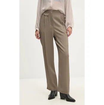 Dámské kalhoty Kalhoty Answear.LAB dámské, zelená barva, jednoduché, high waist sng.spd015.tjs 91X, vel. M