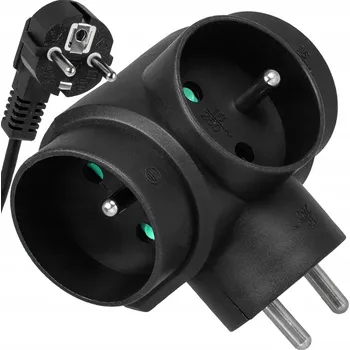 Elektrická zásuvka ELEKTRICKÝ ROZBOČKA T-ROZDĚLOVAČ ROZDĚLOVAČ ROZDVOJKA S UZEMNĚNÍM 3500 W VAYOX