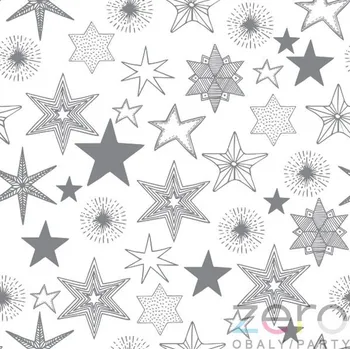 Papírový ubrousek Ubrousky 'Daisy' 33 x 33 cm 3N (20 ks) - (Vánoce) hvězdy stříbrné