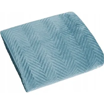 Prostěradlo Přehoz na postel Eurofirany velur 220 cm x 200 cm modrý
