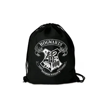 Gym bag pytlík - vak se šňůrkami Harry Potter: Erb Bradavic - Hogwarts Crest (36 x 44 cm) černá