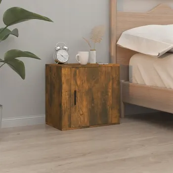 Noční stolek VidaXL Nástěnný noční stolek kouřový dub 50x30x47 cm