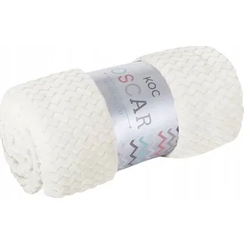 Prostěradlo Deka 150x200 mikrovlákno OSCAR na pohovku měkká cikcak krémová ecru