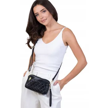 Kabelka Alessio kabelka přes rameno přírodní kůže černá