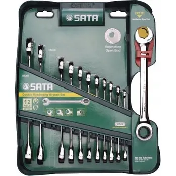 Klíč SATA Očkoploché klíče s dvojitou ráčnou Sada klíčů 8-19mm 12 Ks