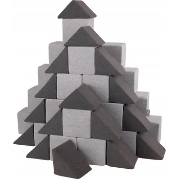 ostatní stavebnice KiddyMoon KM-KLKT1-48 Stavebnice šedé 48 dílků