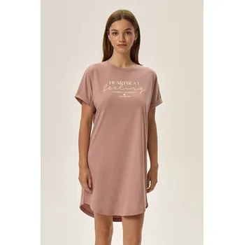 Dámská noční košile Bavlněná dámská noční košilka Freja starorůžová - S
