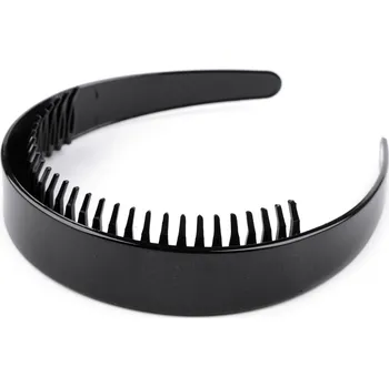Plastová čelenka do vlasů s hřebínkem Varianta: černá, Balení: 1 ks