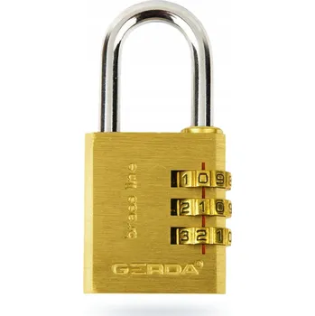 Visací zámek GERDA Mosazný kódový visací zámek BRASS LINE S20