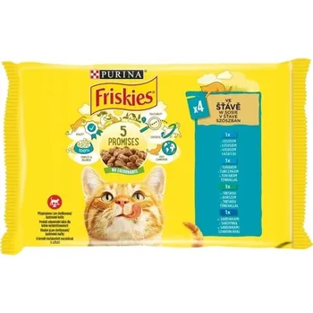 Krmivo pro kočku Purina Friskies mokré krmivo pro kočky mix rybích chutí v omáčce 48x85g