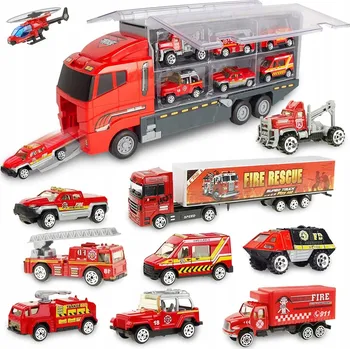 autíčko VELKÝ NÁKLADNÍ AUTOMOBIL AUTOPŘEPRAVNÍK HASIČI HELIKOPTÉRA HASIČSKÉ AUTO RAKETOMET AUTA