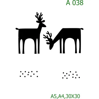 Plastová šablona pro malování - Vánoce - Sobi (A038) - 30 x 30 cm , Nelepící folie