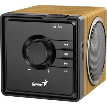 Bluetooth reproduktor GENIUS repro SP-916BT/ Bluetooth 5.3/ 6W/ mikrofon/ barva světlé dřevo 31730057400