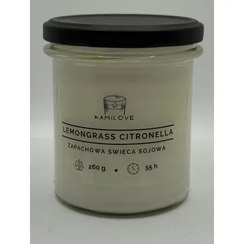 Svíčka Sójová vonná svíčka LEMONGRASS CITRONELLA KamiLove