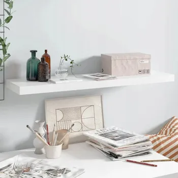 police Nástěnná police s vysokým leskem bílá 90x23,5x3,8 cm