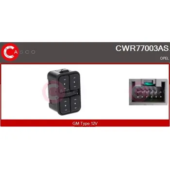 Spínač, zvedací zařízení oken CASCO CWR77003AS