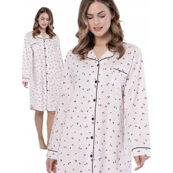 Dámské noční prádlo LAVEZA KOŠILE DÁMSKÁ ROZEPÍNACÍ NOČNÍ 1619 ANGELA RŮŽOVÁ BAVLNA XL 42