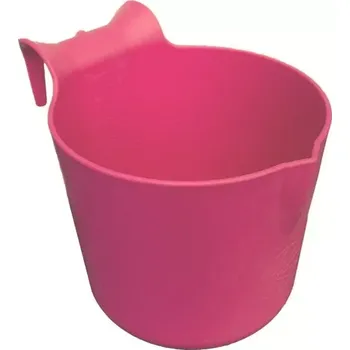 krmítko pro hospodářská zvířata OK Plast závěsný žlab pro koně a ovce kruhový 8ltr, b.růžová