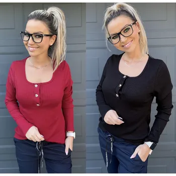 Dámský svetr Svetřík s knoflíčky Barva: Černá