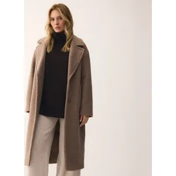 Reserved - Kabát z&nbsp;buklé příze - šedobéžová - 735HD-74X - 735HD-74X-S