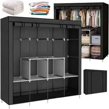 Šatní skříň SKŘÍŇ TEXTILNÍ SKLÁDACÍ OBLEČENÍ ŠATNÍK ORGANIZÉR PEVNÝ