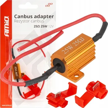 Povinná bezpečnostní výbava CANBUS rezistor / odpor pro LED žárovky 25 Ω 25W AMIO-04093