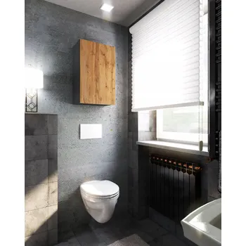 Šatní skříň Závěsná koupelnová skříňka Stiv-Meble dub wotan, dvoudveřová, 60x40x25 cm