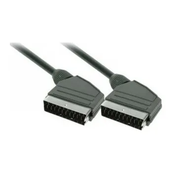 Kabel Solight SCART konektor - SCART konektor, 21pin, průměr 8mm, 1,5 m - černý