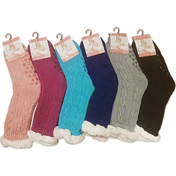 Dámské ponožky Ovčí věci Dámské jednobarevné protiskluzové spací ponožky Barva: Lososová, Velikost: 39-42