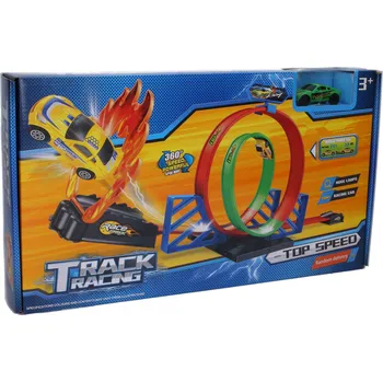 autodráha Wiky Vehicles Dráha se smyčkou a ohnivou rampou 100x22x27 cm