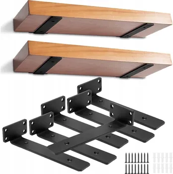 police 6 Ks 20 cm Držák police typ T, podpěra dřevěné police, loft, černý