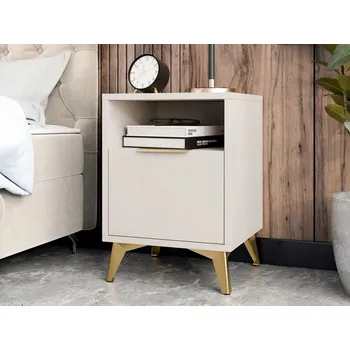 Noční stolek Noční stolek Mirjan, odstíny béžové, 1 šuplík, matný