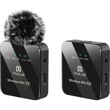 Mikrofon PULUZ 1 TX + 1 RX Bezdrátový vázací mikrofon