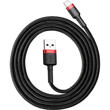 Datový kabel Baseus Cafule USB Lightning Cable 2.4A 1m (červeno-černý)