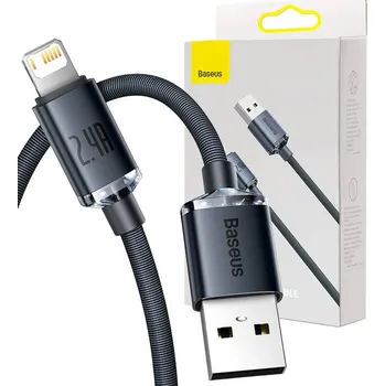 Datový kabel Kabel Baseus Crystal Shine USB-Lightning, 2,4 A, 2 m (černý)