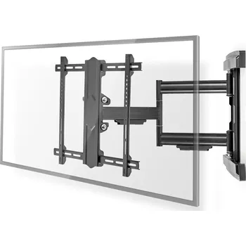 Televizní držák Nedis TVWM6550BK Držák, VESA, nástěnný, pro TV 37–80", náklon +2° až -15°, otáčení 180°, nosnost 50kg, vzdálenost od stěny 70–650mm, kloubový, 3 klouby, ocel, černý TVWM6550BK
