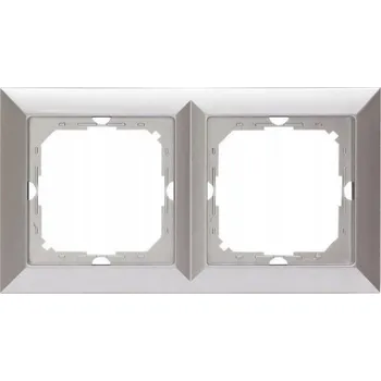 Elektrická zásuvka Dvojitý Rámeček Abex stříbrný