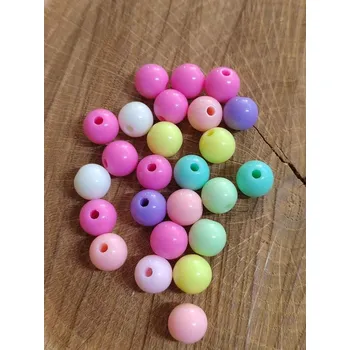 Korálek Plastové korálky 10 mm 25 ks barva mix