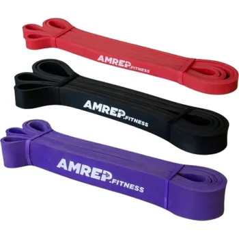 Set odporových gum AMREP FITNESS - red - black - purple