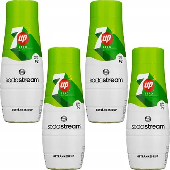 Výrobník sody 4x koncentrát sirupu 7up Free pro výrobník sody sodastream, celkem 9 l nápoje z 440 ml