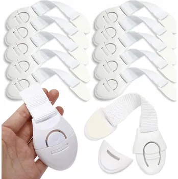 Dětský bezpečnostní prvek ZÁBRANY NA SKŘÍŇKY ZÁMEK ZÁSUVKY NÁBYTKU DVEŘÍ PROTI DĚTEM DRŽÁK 10x