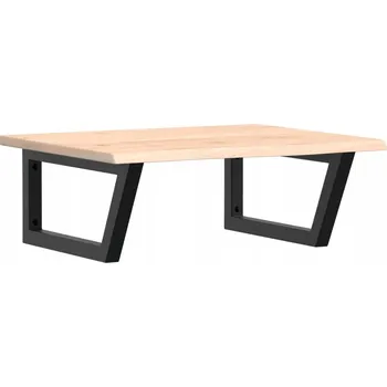 Koupelnový nábytek Nástěnná police pod umyvadlo, ocel a masivní dubové dřevo