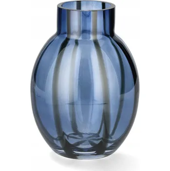 Váza Skleněná váza Blueberry modrá tmavě modrá Ø15 x v21 cm