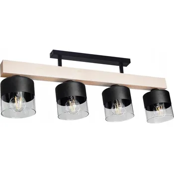 ZÁVĚSNÁ LAMPA STROPNÍ SVÍTIDLO STROPNÍ LED 4PLCS DŘEVO SKLO OBÝVACÍ POKOJ KUCHYNĚ KANCELÁŘ