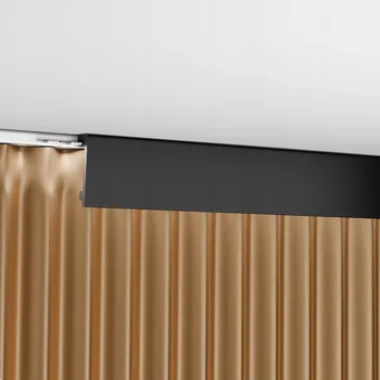 Příslušenství pro záclonu a závěs Lišta zakrývající garnýž, kryt pro zakrytí garnýže, černá, 10 cm, 3x2 m