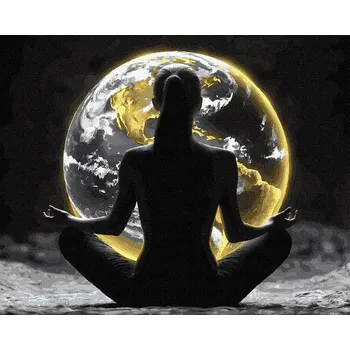 Obraz Malování podle čísel iPicasso zlatá metalická barva 40x50 cm na rámu